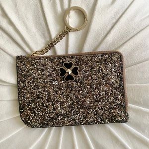Kate Spade ♠️NWT Silver Glitter Card Holder Wallet